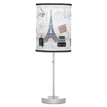 Paris Travel Collage Table Lamp by sharpcreations at Zazzle