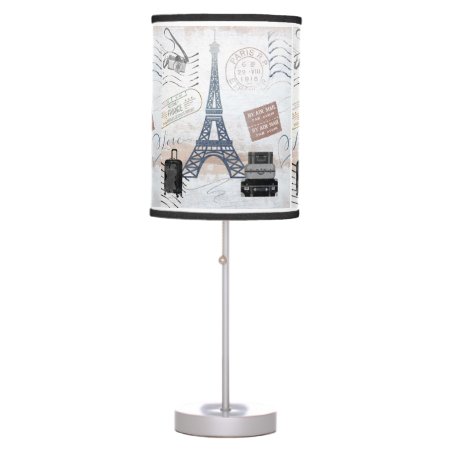Paris Travel Collage Table Lamp