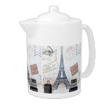 Paris Travel Collage Teapot at Zazzle