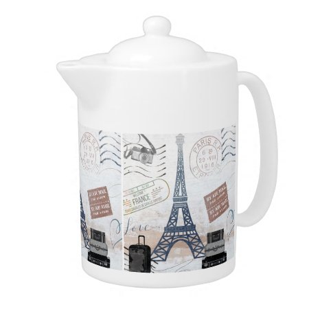 Paris Travel Collage Teapot