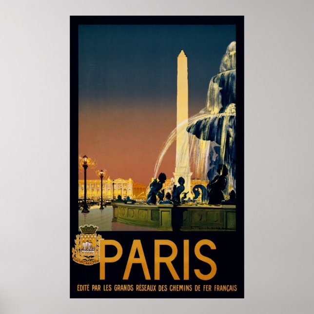 Paris travel poster for French railway networks (Front)