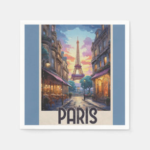 Paris Travel Poster Napkins