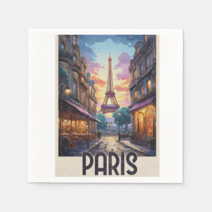 Paris Travel Poster Napkins
