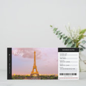 Paris Trip Boarding Pass Travel Vacation Ticket (Standing Front)