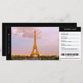 Paris Trip Boarding Pass Travel Vacation Ticket (Front/Back)