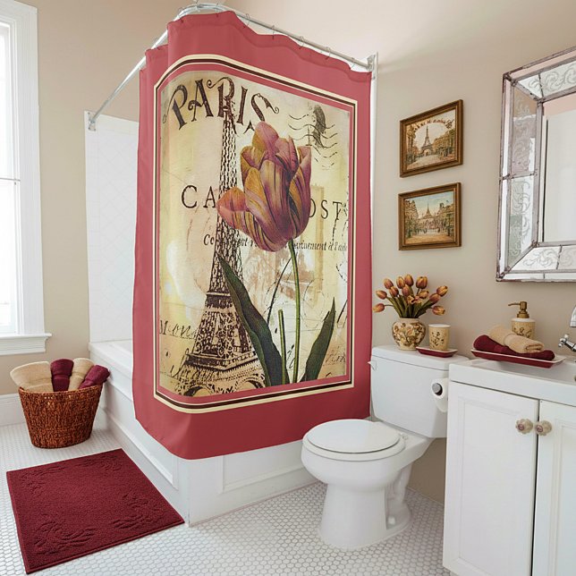 Paris tulip shower curtain (Creator Uploaded)