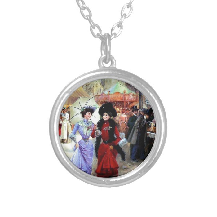 Paris Two Ladies Painting Pendants