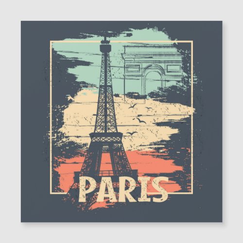Paris typography abstract Eiffel poster