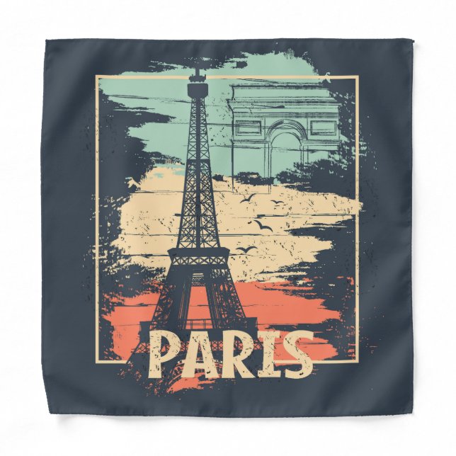 Paris typography: abstract Eiffel poster. Bandana (Front)