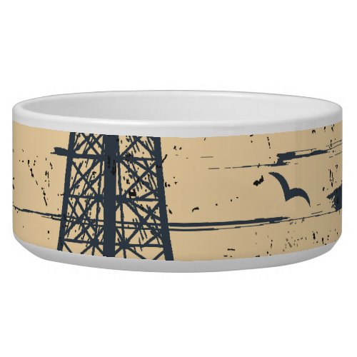 Paris typography abstract Eiffel poster Bowl