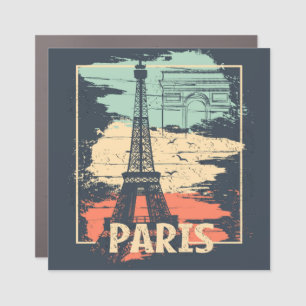 Paris typography: abstract Eiffel poster. Car Magnet