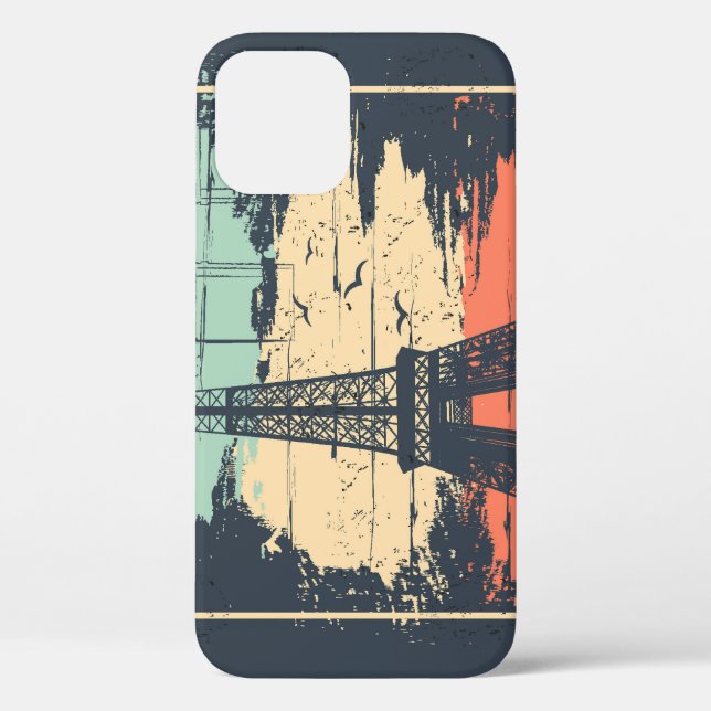 Paris typography: abstract Eiffel poster. Case-Mate iPhone Case (Back)