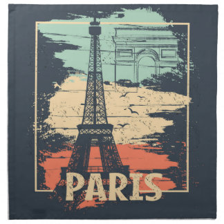 Paris typography: abstract Eiffel poster. Cloth Napkin