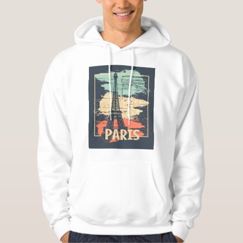 Paris typography abstract Eiffel poster Hoodie