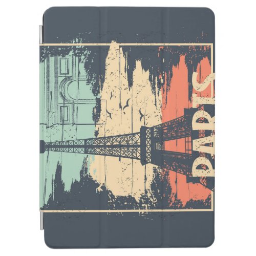 Paris typography abstract Eiffel poster iPad Air Cover
