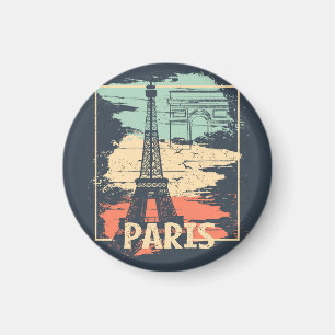 Paris typography: abstract Eiffel poster. Magnet