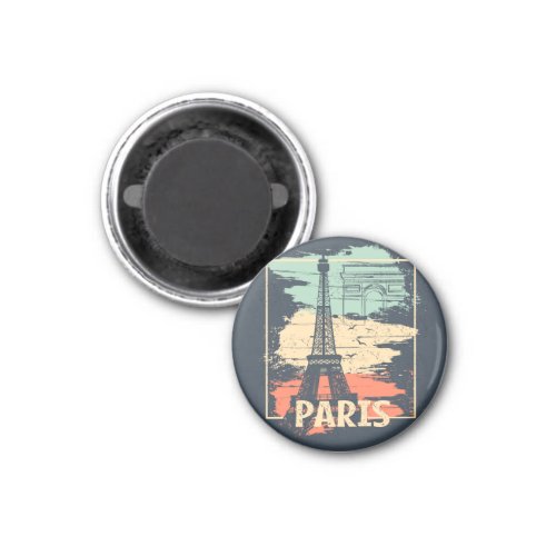 Paris typography abstract Eiffel poster Magnet