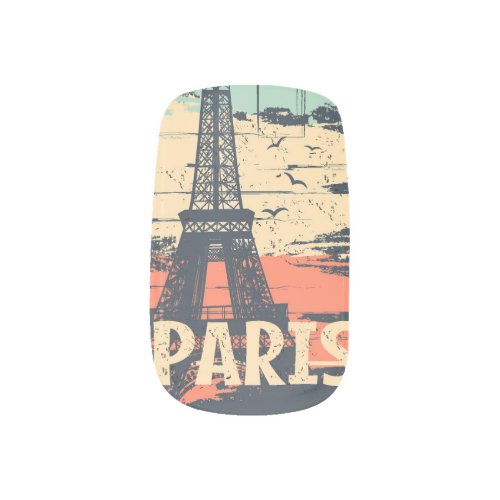 Paris typography abstract Eiffel poster Minx Nail Art