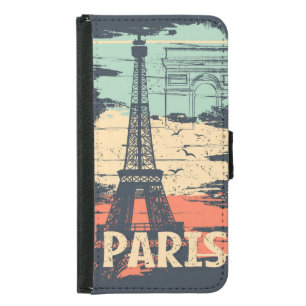 Paris typography: abstract Eiffel poster. Samsung Galaxy S5 Wallet Case
