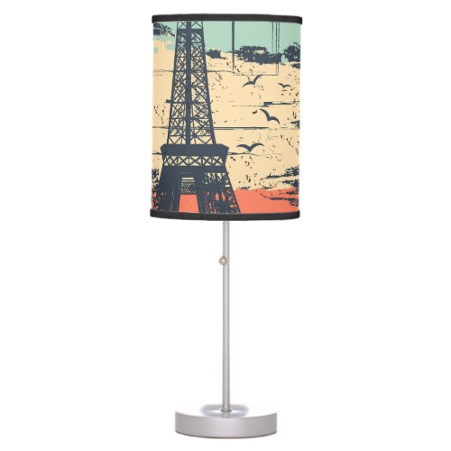 Paris typography abstract Eiffel poster Table Lamp