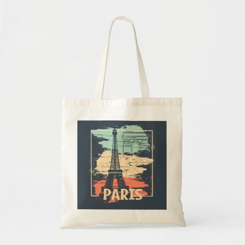 Paris typography abstract Eiffel poster Tote Bag