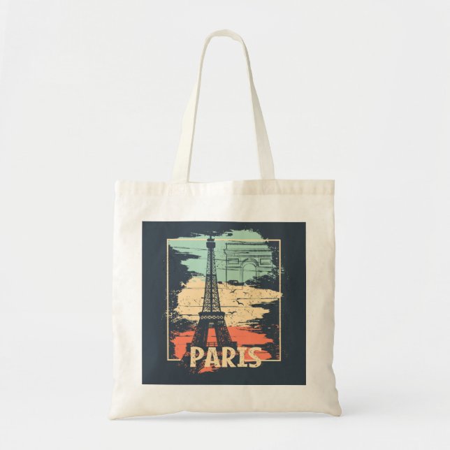 Paris typography: abstract Eiffel poster. Tote Bag (Front)