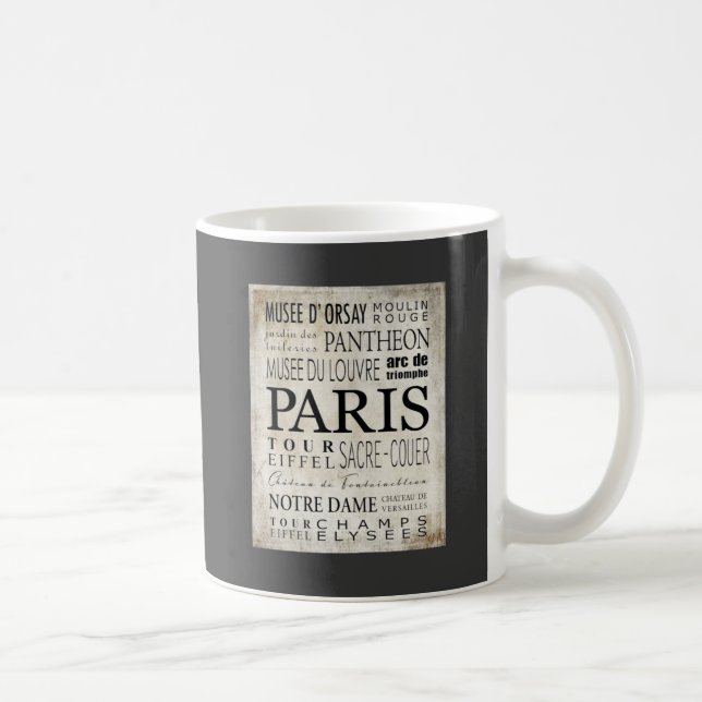 Paris Typography - Subway Style Coffee Mug (Right)