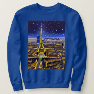 Paris Under a Purple Starry Sky Sweatshirt