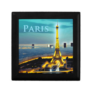 Paris Under a Turquoise Blue Twilight Sky Gift Box