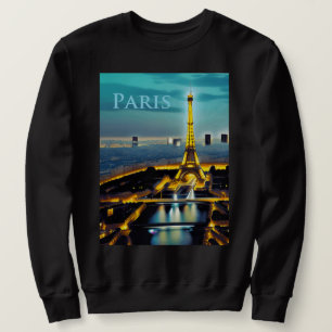 Paris Under a Turquoise Blue Twilight Sky Sweatshirt