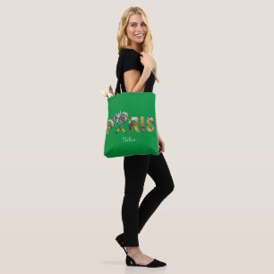 Paris Urban Art Tote Bag – Eiffel Tower Typography