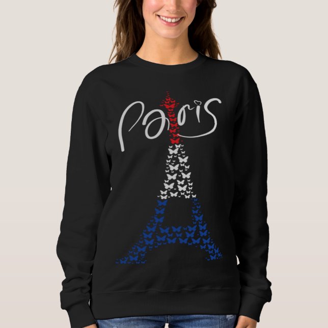 Paris Vacation French Souvenir I Love Paris Eiffel Sweatshirt (Front)