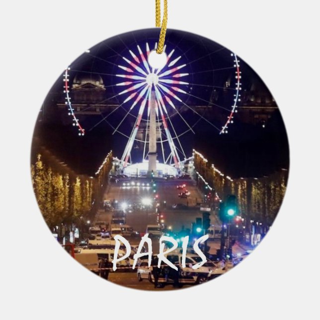 Paris Vacation Scenic Christmas Ornament (Front)