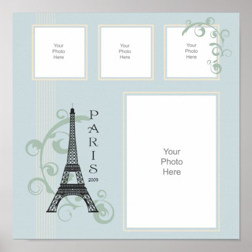 Paris Vacation Scrapbook Page Poster