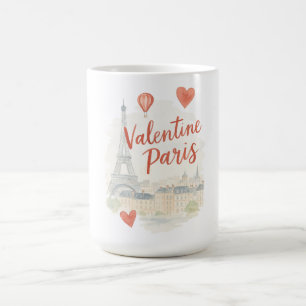 Paris Valentine Watercolor  – Eiffel Tower Love  Coffee Mug