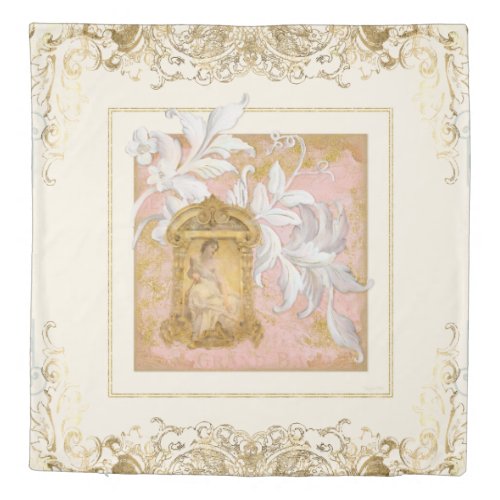 Paris Versaille Palace Rococo Gold Baroque w Pink Duvet Cover