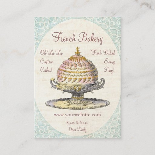 Customizable Paris Victorian Vintage French Bakery Business Card
