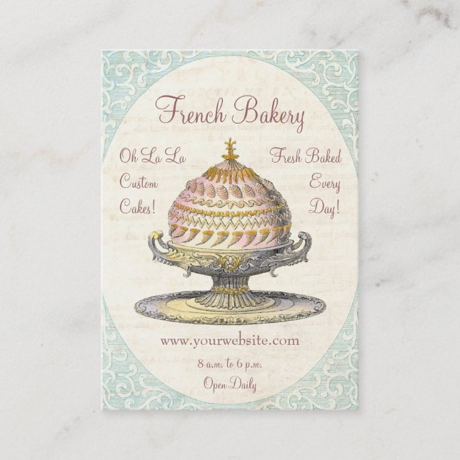 Paris Victorian Vintage French Bakery Business Card (Front)