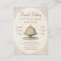 vintage bakery business cards