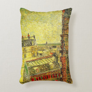 Paris View from Vincent's Room by Vincent van Gogh Accent Pillow