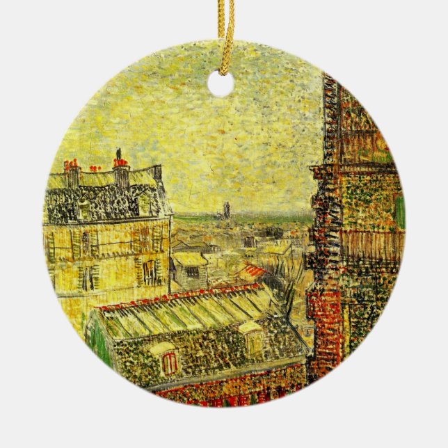 Paris View from Vincent's Room by Vincent van Gogh Ceramic Ornament (Front)