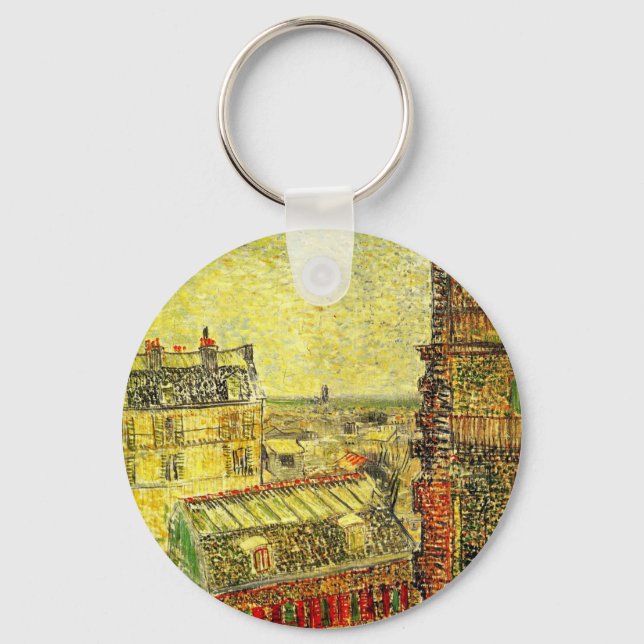 Paris View from Vincent's Room by Vincent van Gogh Keychain (Front)