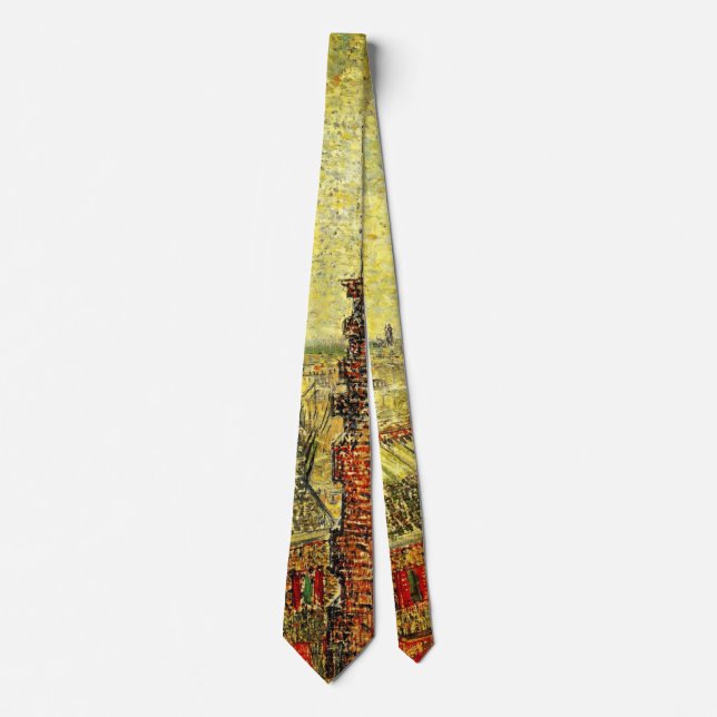 Paris View from Vincent's Room by Vincent van Gogh Tie (Front)