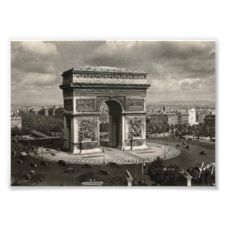 Paris vintage Arc de Triomphe 1943 Photo Print