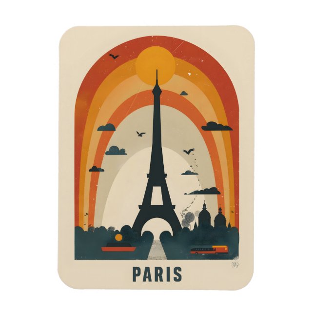 Paris Vintage Art Postcard Magnet (Vertical)