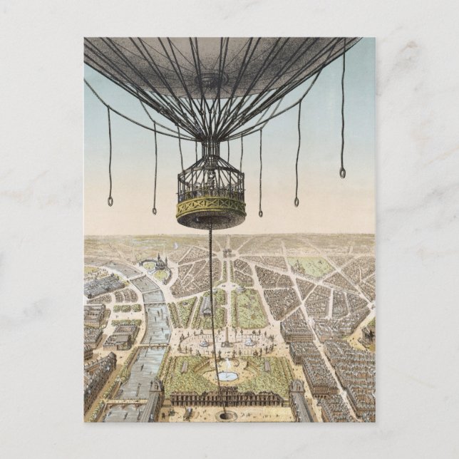 Paris Vintage Balloon Postcard (Front)