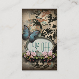 Paris vintage floral butterfly SPA beauty salon Business Card