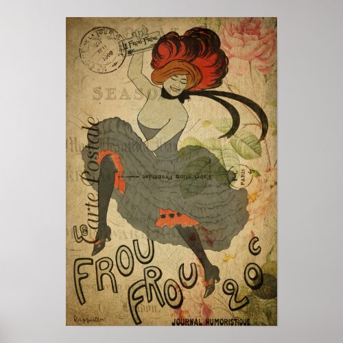 Paris Vintage French Can_Can Dancer Poster