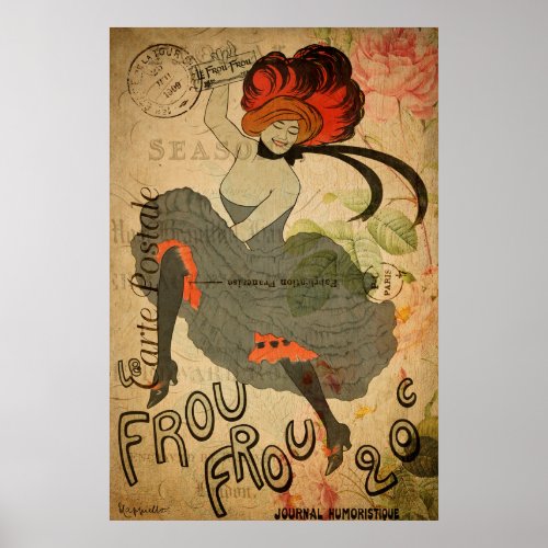 Paris Vintage French Can_Can Dancer Poster