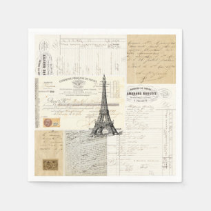 Paris Vintage French Ephemera Napkins